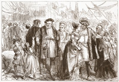 Ein Festtag in Nürnberg: Zeit, sechzehntes Jahrhundert, Illustration aus Die Geschichte des Protestantismus von James Aitken Wylie, veröffentlicht 1878 von English School