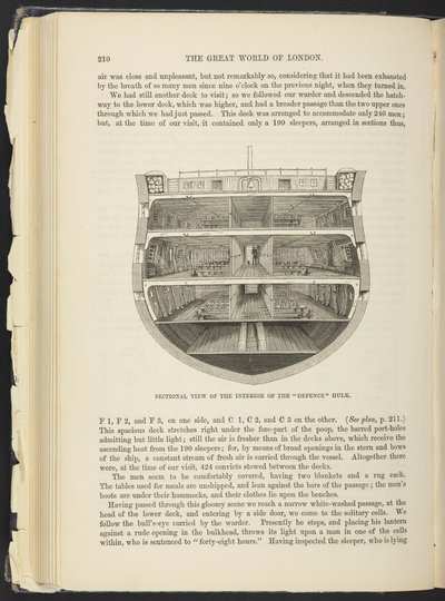 Ein Hulk (Gefängnisschiff), aus 