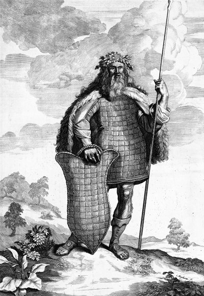 Ein Markomane, graviert von Cornelis Huyberts, Illustration zu Caesars Commentaries, ins Englische übersetzt von William Duncan, veröffentlicht 1753 von English School