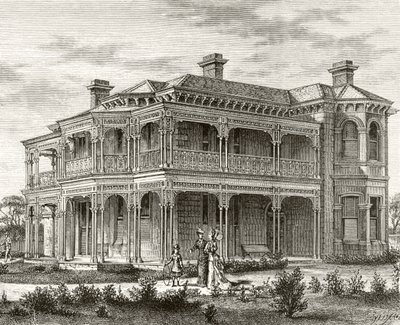 Ein Vorstadthaus in Melbourne, ca. 1880, aus 