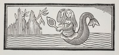 Eine Meerjungfrau, die Zerstörung für Seeleute bedeutet, Illustration aus Chap-books des achtzehnten Jahrhunderts von John Ashton, veröffentlicht 1882 von English School