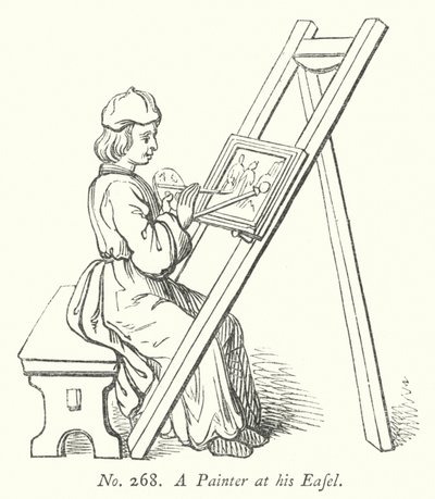 Ein Maler an seiner Staffelei (Gravur) von English School