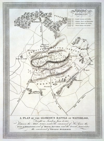 Plan der glorreichen Schlacht von Waterloo von English School