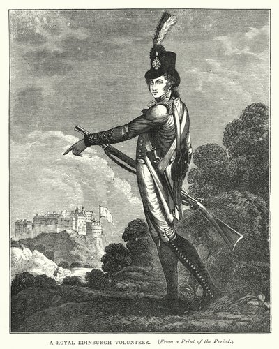 Ein Königlicher Edinburgh Freiwilliger (Gravur) von English School