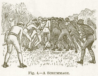 Ein Gedränge, Illustration für Cassells Buch der Sportarten und Zeitvertreibe, ca. 1890 von English School