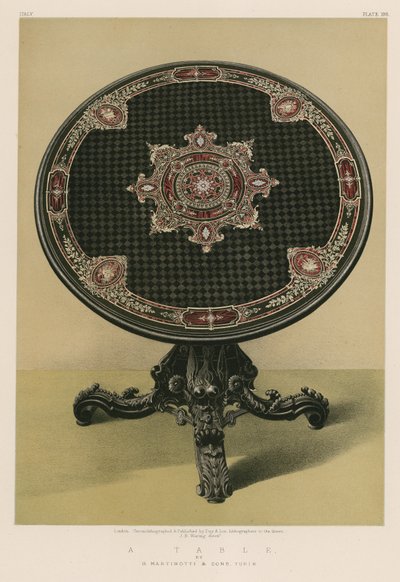 Ein Tisch von G Martinotti und Söhne, Turin von English School
