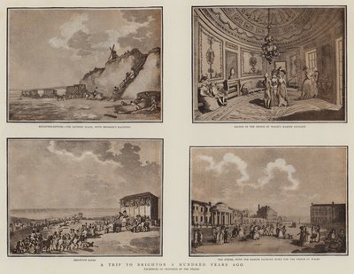 Eine Reise nach Brighton vor hundert Jahren (Lithografie) von English School
