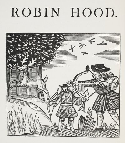 Eine wahre Geschichte von Robin Hood, Illustration aus Chap-books des achtzehnten Jahrhunderts von John Ashton, veröffentlicht 1882 von English School