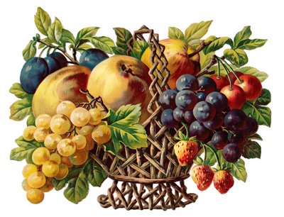 Viktorianisches Papierschnitzrelief eines Obstkorbs, ca. 1880 von English School