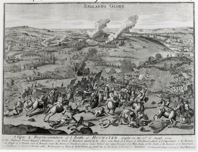 Ansicht und Darstellung der Schlacht von Hochstedt, 13. August 1704 von English School