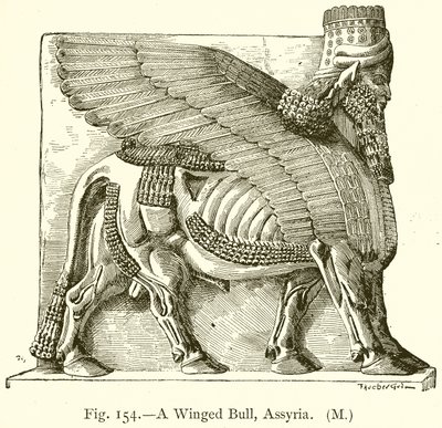 Ein geflügelter Stier, Assyrien von English School