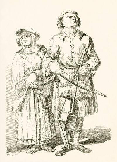 Ein blinder Sänger der alten Balladen von English School