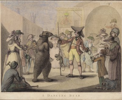 Ein tanzender Bär (kolorierte Gravur) von English School