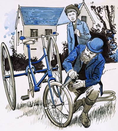 Ein Gartenschlauch verschaffte John Dunlop eine sanfte Fahrradfahrt von English School