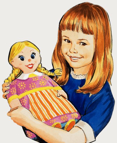 Ein Mädchen und ihre Puppe von English School