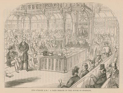 Eine späte Debatte im House of Commons von English School