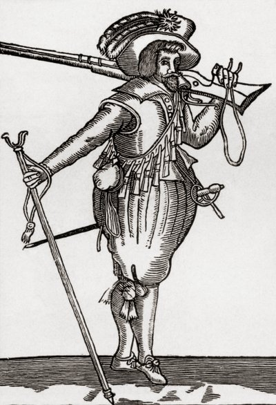 Ein Musketier während der Herrschaft von König James I., aus 