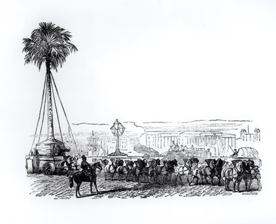 Eine Palme wird für die Große Ausstellung nach Hyde Park transportiert, London, 1851 von English School