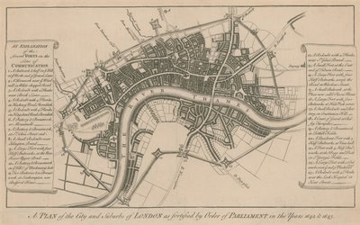 Ein Plan der Stadt und Vororte von London, wie sie in den Jahren 1642 und 1643 auf Befehl des Parlaments befestigt wurden von English School