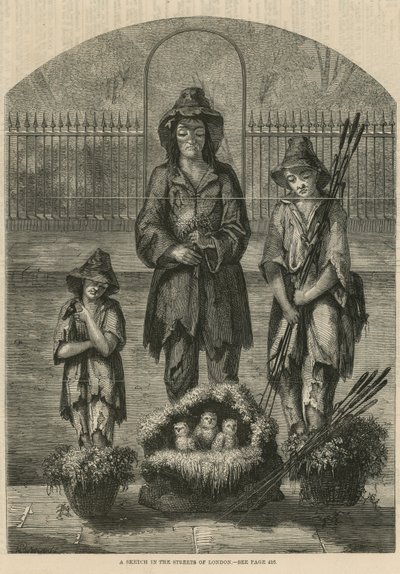 Eine Skizze in den Straßen von London von English School