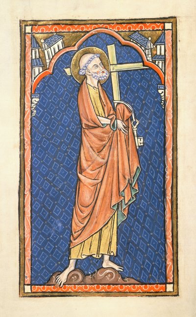 St. Peter, aus dem Oscott Psalter, um 1270 von English School