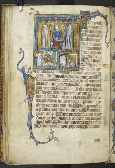 Alexander mit zwei Astrologen, die auf die Sterne zeigen, mit einer Königin und einer Frau mit neugeborenen Babys, aus 