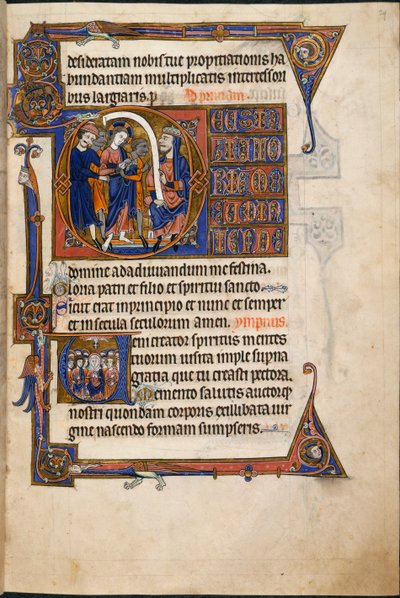 Jesus vor Kaiphas, in den Salvin Hours von English School