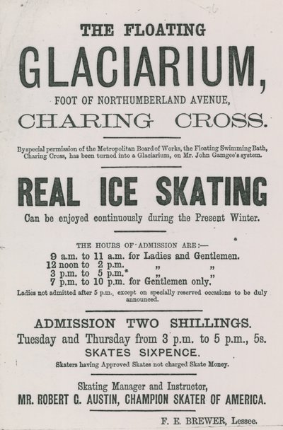 Werbung für das Floating Glaciarium von English School
