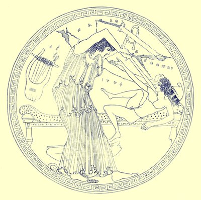 Aedon tötet Itys, Illustration aus "Greek Vase Paintings" von J. E. Harrison und D. S. MacColl, veröffentlicht 1894 von English School