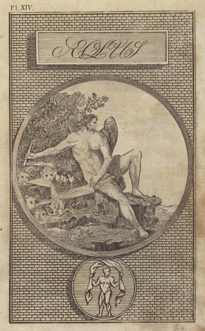 Äolus, antiker römischer Gott der Winde (Stich) von English School