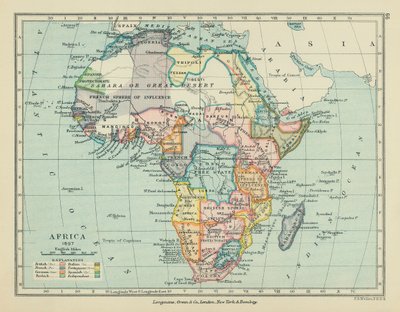 Afrika (Farblithografie) von English School