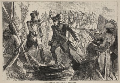 Aire führt den Angriff in Bangalore an, Illustration aus Cassells Illustrierter Geschichte Indiens von James Grant, veröffentlicht 1879 von English School