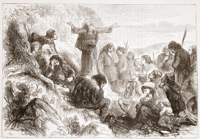 Albigenser Gläubige am Ufer der Rhone, Illustration aus Die Geschichte des Protestantismus von James Aitken Wylie, veröffentlicht 1878 von English School