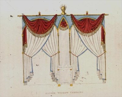 Alkovenfenstervorhänge, Tafel 141 aus Ackermann