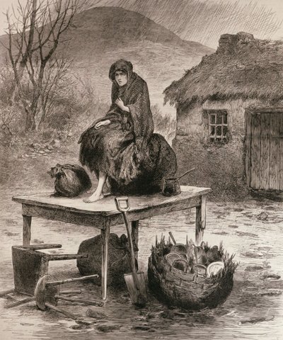 Alles, was übrig bleibt: Szene bei einer Zwangsräumung in Mayo, nach einer Skizze von Claude Byrne, aus 