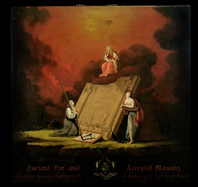 Allegorische Gruppe mit Freimaurersymbolik, 1810 von English School