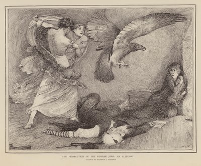 Allegorie der Verfolgung der russischen Juden von English School