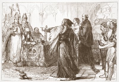 Auseinandersetzung zwischen John of Gaunt und dem Bischof von London, Illustration aus Die Geschichte des Protestantismus von James Aitken Wylie, veröffentlicht 1878 von English School