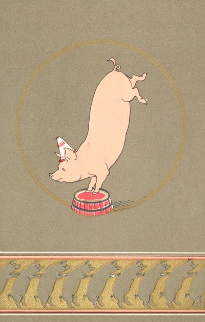 Ein anthropomorphes Schwein im Zirkus von English School