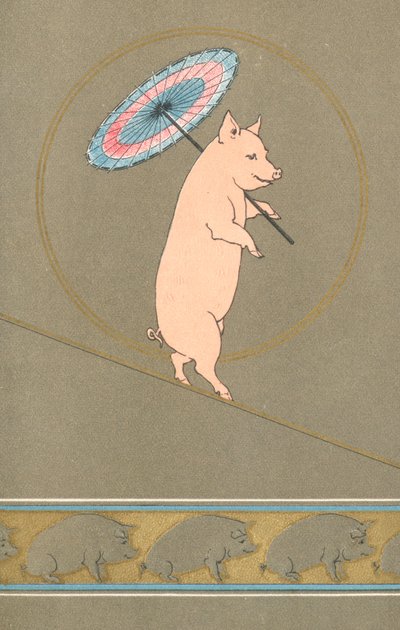 Ein anthropomorphes Schwein im Zirkus von English School
