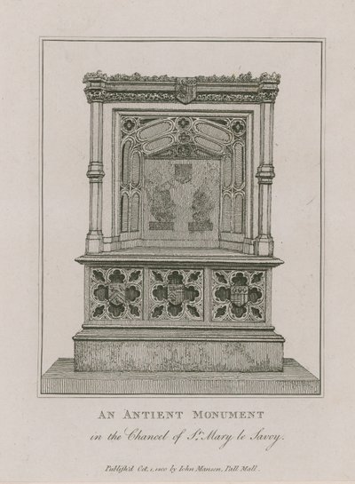 Ein antikes Denkmal im Chor von St. Mary le Savoy von English School