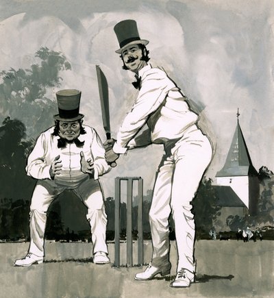 Ein früher viktorianischer Cricketspieler von English School