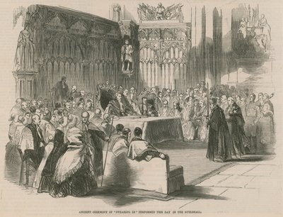 Alte Zeremonie des Amtseids in der Guildhall von English School