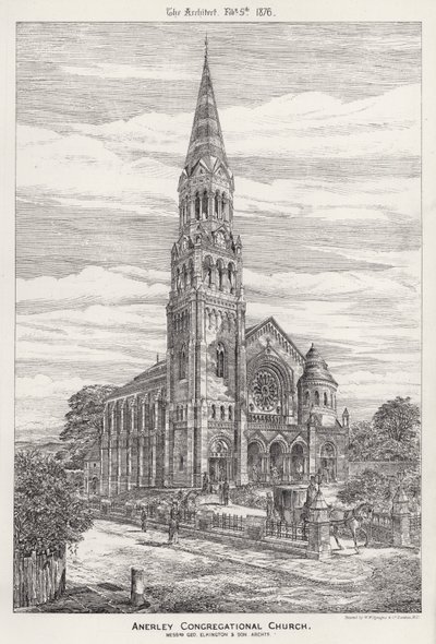 Anerley Kongregationalkirche (Gravur) von English School