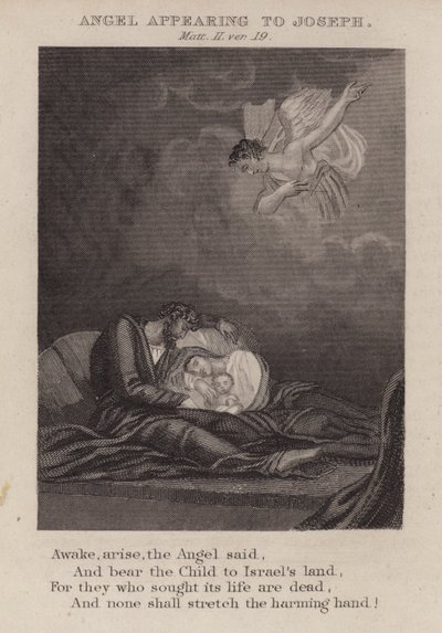 Engel erscheint Joseph, Matthäus II, Vers 19 von English School