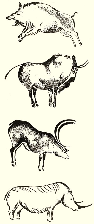 Tiere mit Hörnern Montage von English School