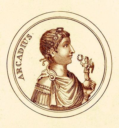 Arcadius, Illustration aus Das universelle historische Wörterbuch von George Crabb, veröffentlicht 1825 von English School