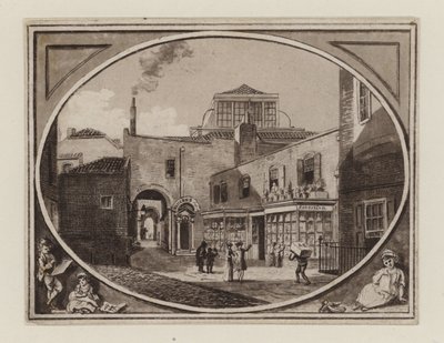 Archibald Roberton, Druckverkäufer, von Savill Row Passage, neben Squibs Auktionsraum, circa 1790 von English School
