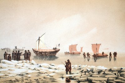Arktisches Reisen, Illustration aus Voyage to Baffins Bay and Barrow Straits... von English School
