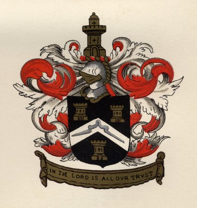Wappen der Freimaurer des Gateshead Chapter, 1671, aus The History of Freemasonry, Band II, veröffentlicht von Thomas C. Jack, London, 1883 von English School